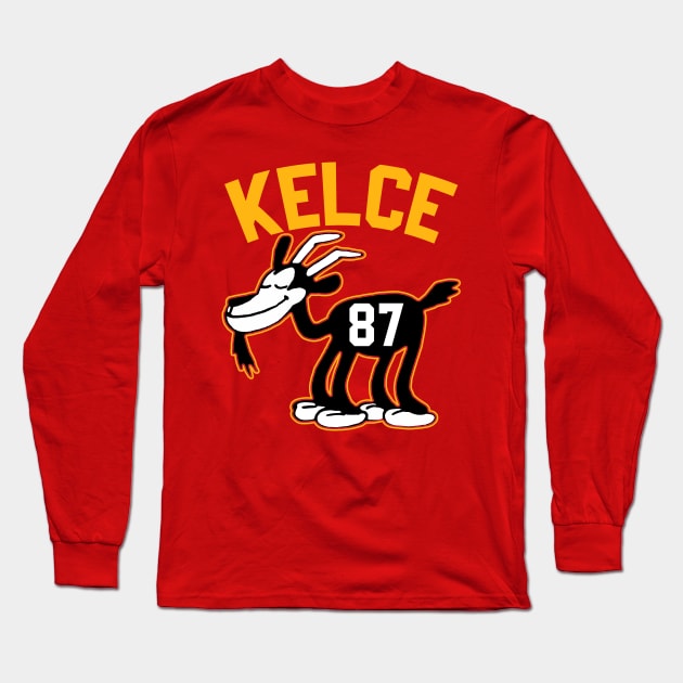 Kelce GOAT, Steamboat Willie Goat Long Sleeve T-Shirt by Megadorim